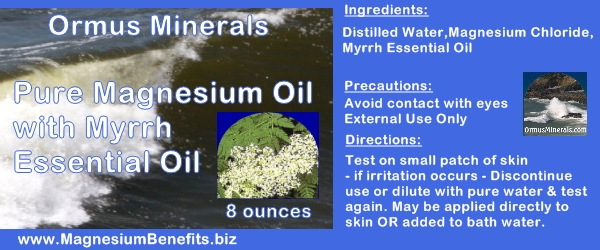 Ormus Minerals PURE Magnesium Oil with Myrrh Oil