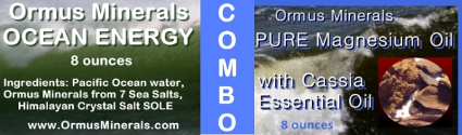 Combo Ormus Minerals Ocean Energy and PURE Magnesium Oil with Cassia Oil